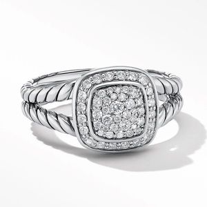 David Yurman Petite Albion® Ring in Sterling Silver with Pavé Diamonds